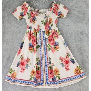 Flying Tomato Dress Womens Medium Multicolor Floral Off Shoulder Boho MIni
